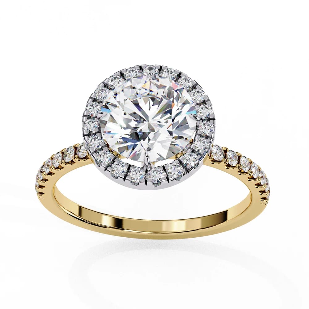 Dazzling Halo Ring with Lab Grown Diamond Accents - Image 7 Dazzling Halo Ring with Lab Grown Diamond Accents, view 7 of 12