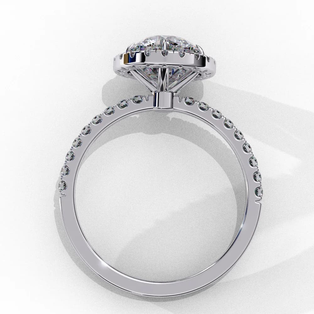 Dazzling Halo Ring with Lab Grown Diamond Accents - Image 8 Dazzling Halo Ring with Lab Grown Diamond Accents, view 8 of 12