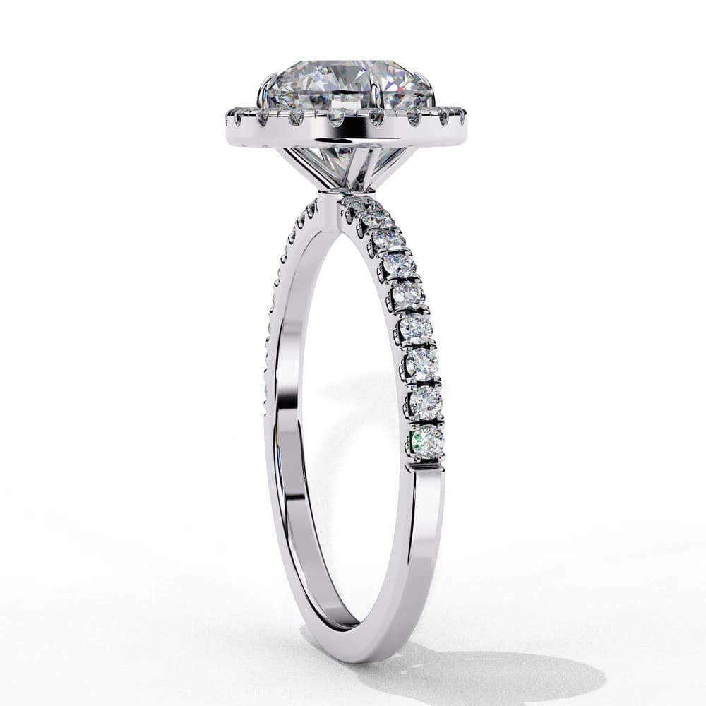 Dazzling Halo Ring with Lab Grown Diamond Accents - Image 9 Dazzling Halo Ring with Lab Grown Diamond Accents, view 9 of 12