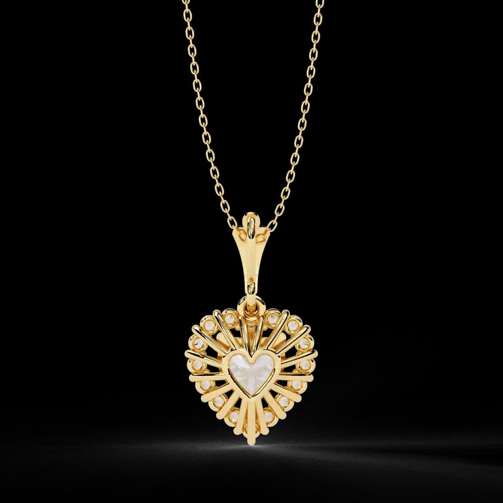 Dazzling Heart Halo Lab Grown Diamond Necklace - Image 3 Dazzling Heart Halo Lab Grown Diamond Necklace, view 3 of 4