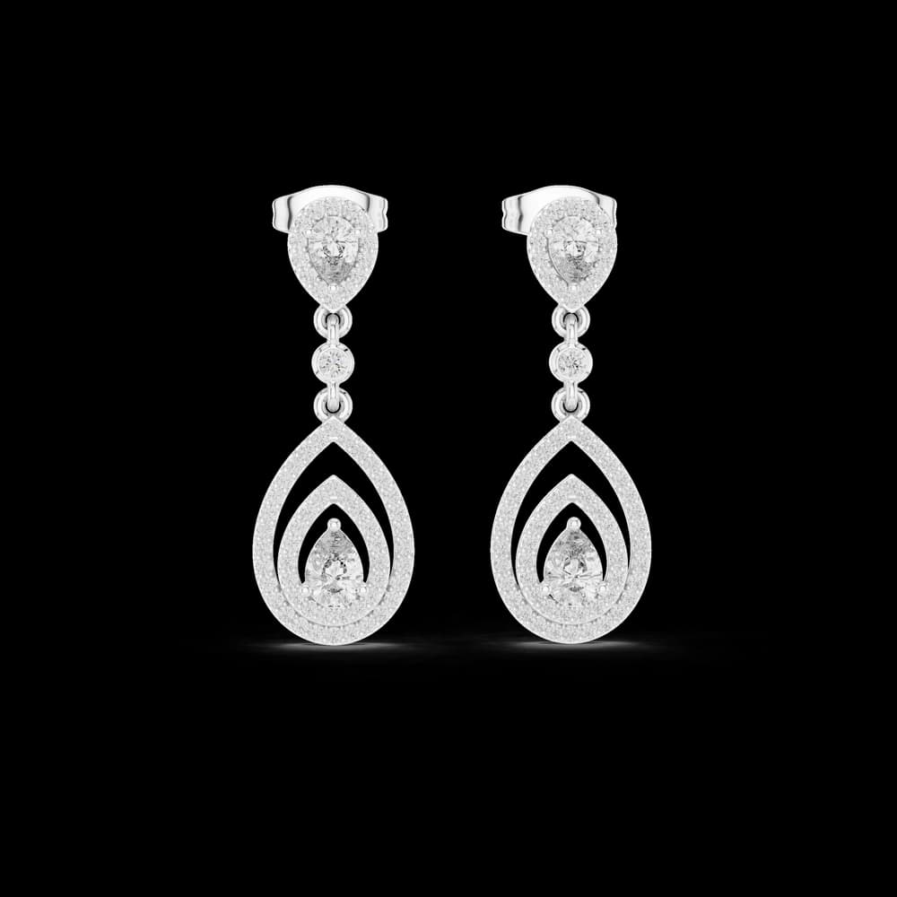 Dazzling Leaf lab grown diamond earring - Image 3 Dazzling Leaf lab grown diamond earring, view 3 of 7
