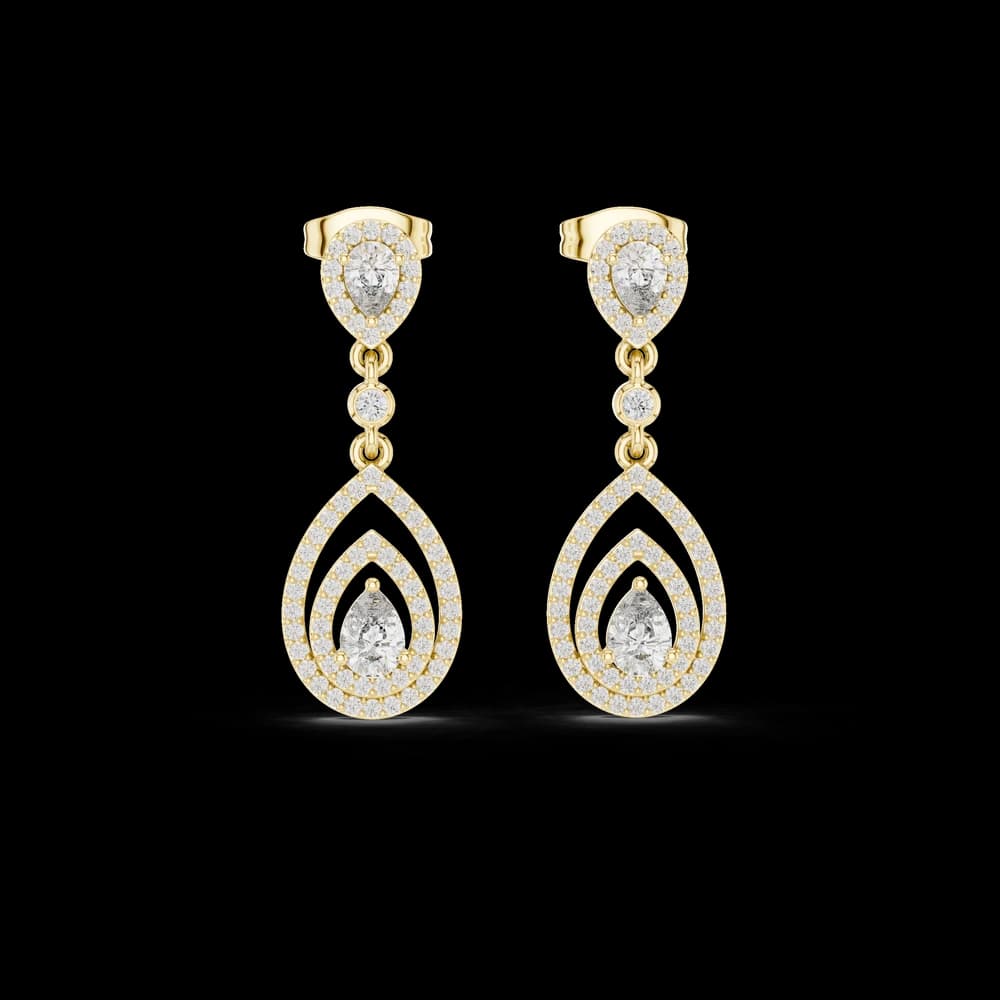 Dazzling Leaf lab grown diamond earring - Image 4 Dazzling Leaf lab grown diamond earring, view 4 of 7