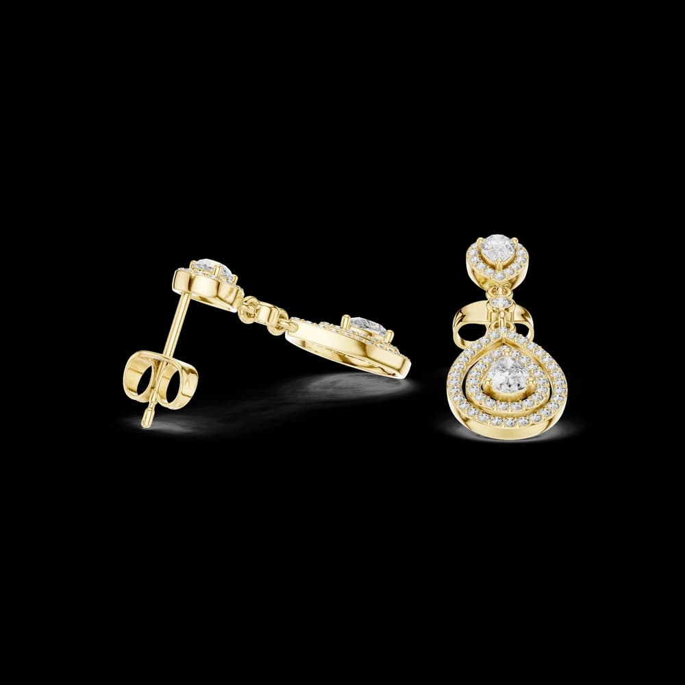 Dazzling Leaf lab grown diamond earring - Image 5 Dazzling Leaf lab grown diamond earring, view 5 of 7