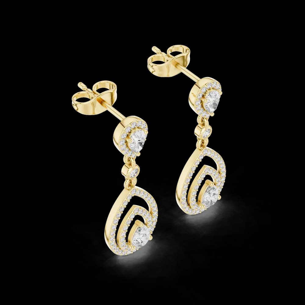 Dazzling Leaf lab grown diamond earring - Image 6 Dazzling Leaf lab grown diamond earring, view 6 of 7