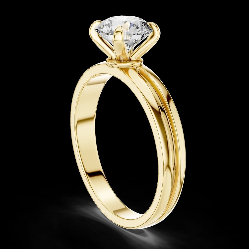 Round Solitaire Layered Band Lab Grown Diamond Ring - Image 4 Round Solitaire Layered Band Lab Grown Diamond Ring, view 4 of 4