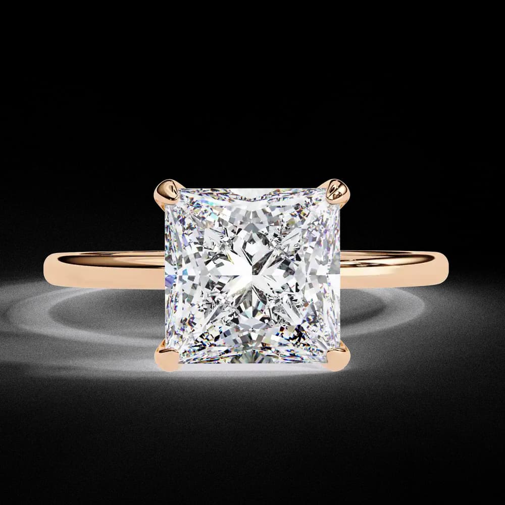 Dazzling Princess Cut Lab Grown Hidden Halo Diamond Ring - Image 3 Dazzling Princess Cut Lab Grown Hidden Halo Diamond Ring, view 3 of 13