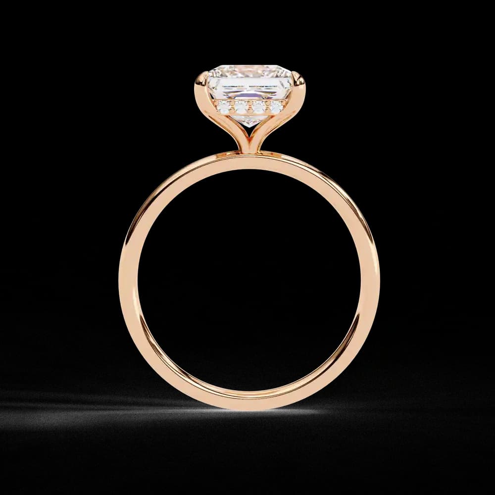 Dazzling Princess Cut Lab Grown Hidden Halo Diamond Ring - Image 5 Dazzling Princess Cut Lab Grown Hidden Halo Diamond Ring, view 5 of 13