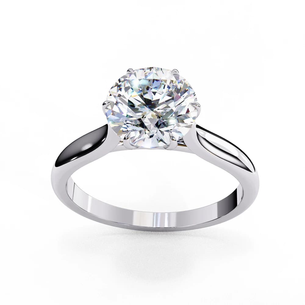 Dazzling Solitude Round Cut Lab Grown Diamond Ring - Image 4 Dazzling Solitude Round Cut Lab Grown Diamond Ring, view 4 of 14