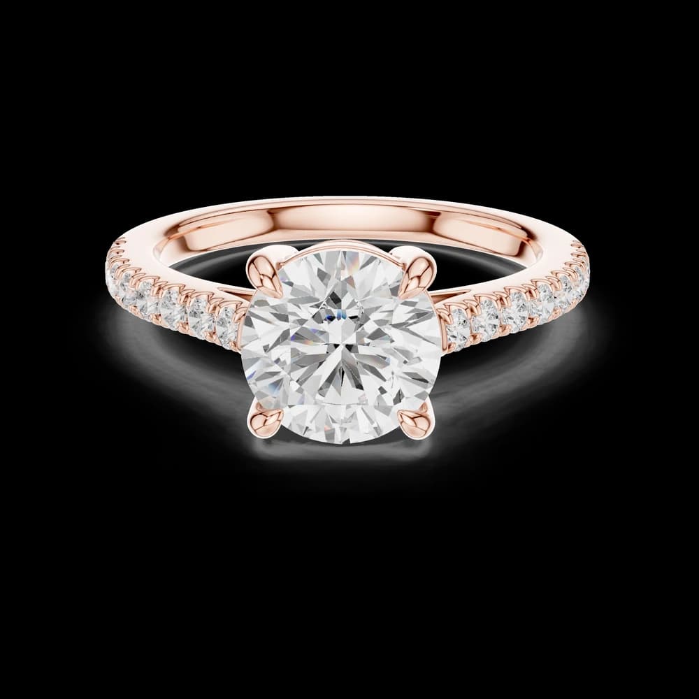 Classic Round Pave Lab Grown Diamond Ring - Image 1 Classic Round Pave Lab Grown Diamond Ring, view 1 of 6