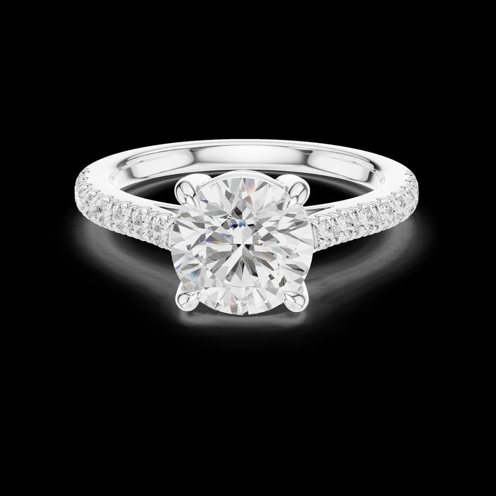 Classic Round Pave Lab Grown Diamond Ring - Image 2 Classic Round Pave Lab Grown Diamond Ring, view 2 of 6