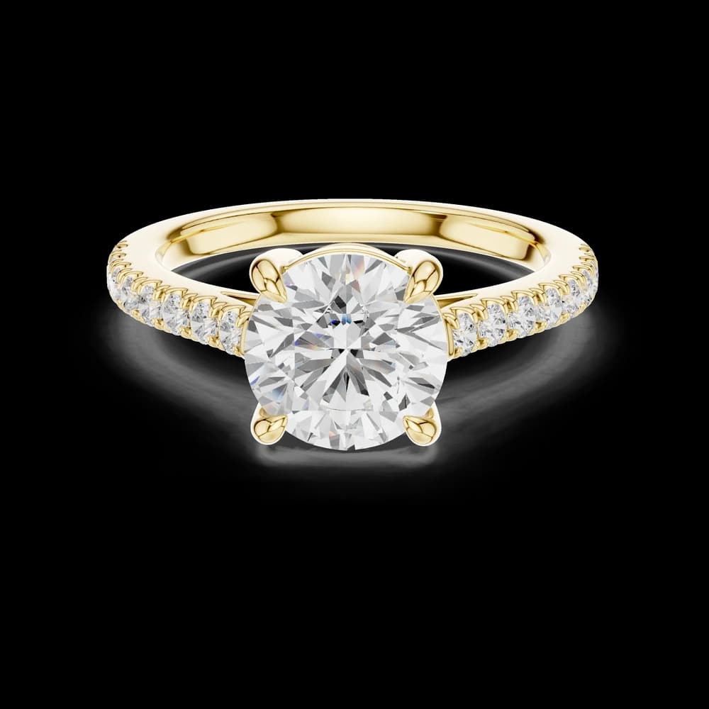 Classic Round Pave Lab Grown Diamond Ring - Image 3 Classic Round Pave Lab Grown Diamond Ring, view 3 of 6