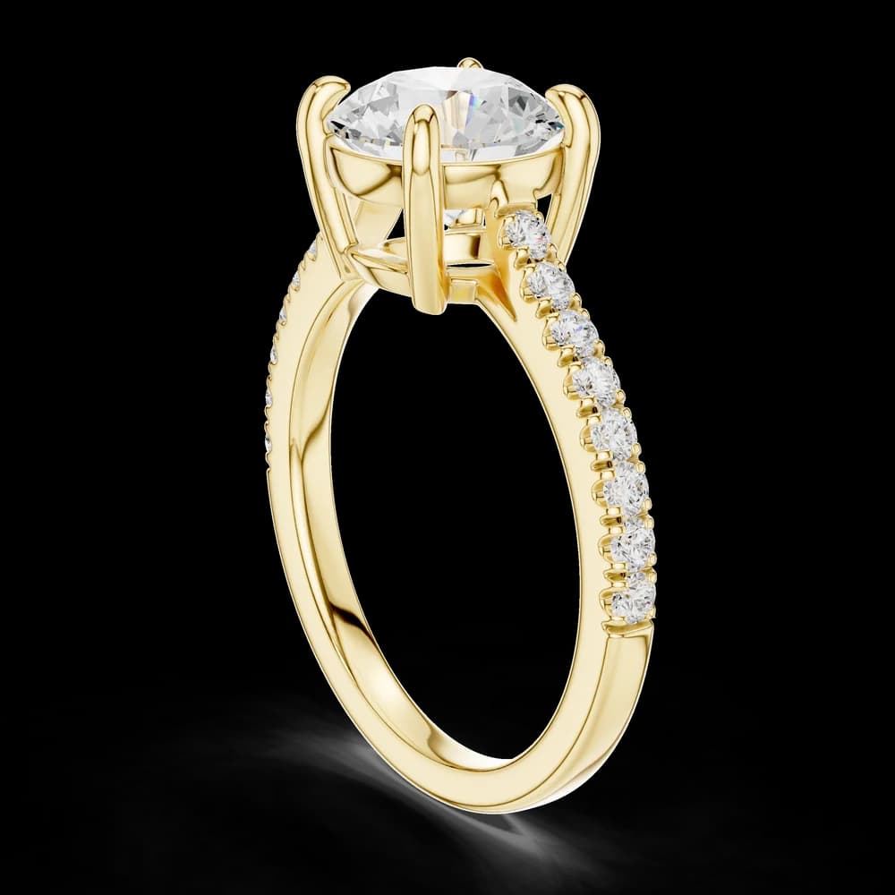 Classic Round Pave Lab Grown Diamond Ring - Image 4 Classic Round Pave Lab Grown Diamond Ring, view 4 of 6