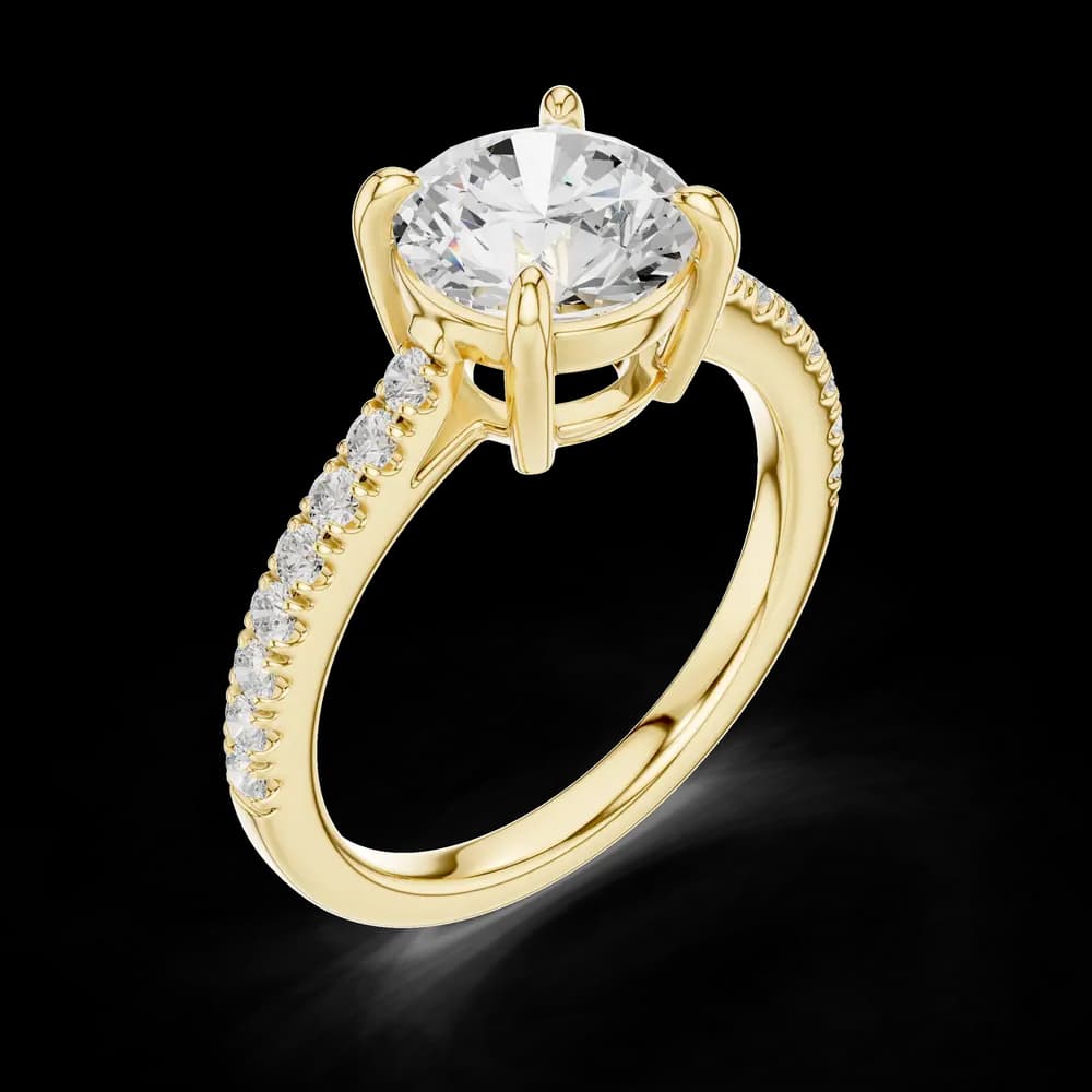 Classic Round Pave Lab Grown Diamond Ring - Image 5 Classic Round Pave Lab Grown Diamond Ring, view 5 of 6
