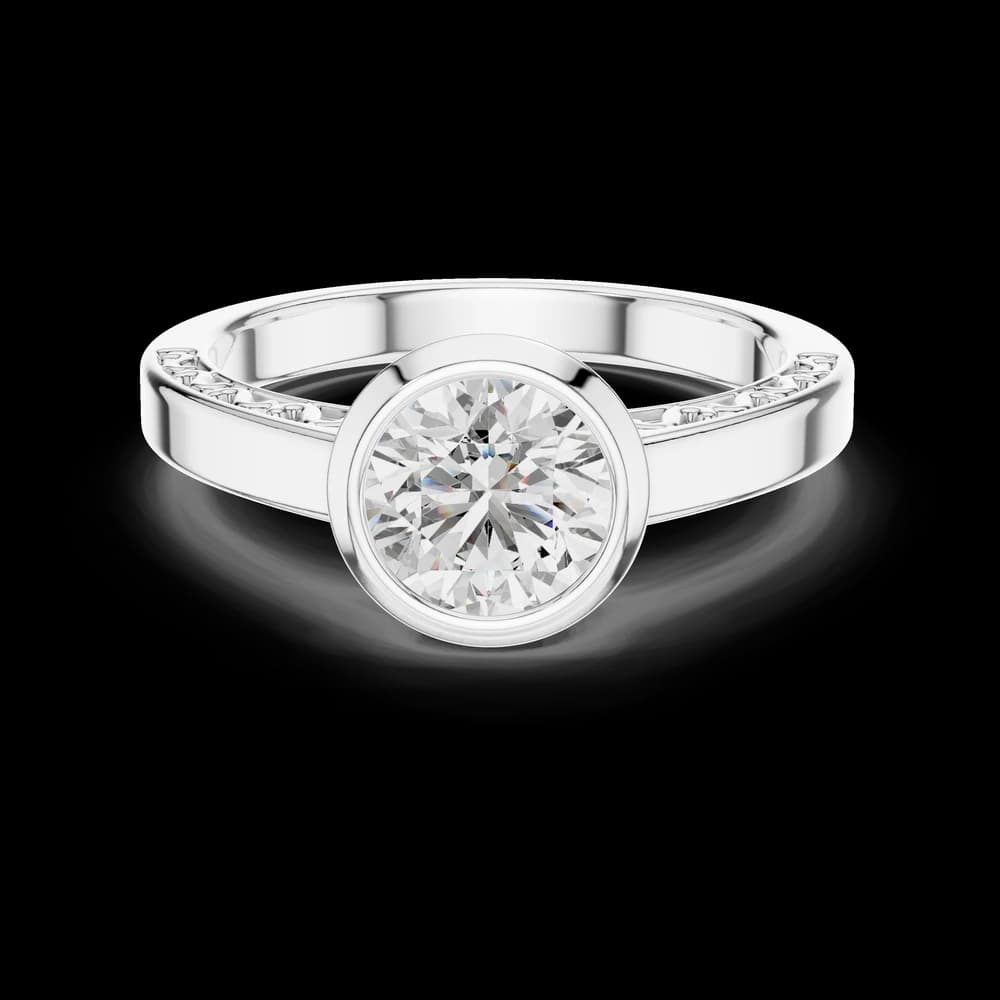 Minimalist Bezel Round Lab Grown Diamond Ring - Image 2 Minimalist Bezel Round Lab Grown Diamond Ring, view 2 of 5