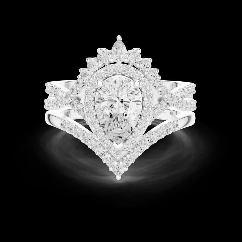 Delicate Edge Lab Grown Pear Diamond Ring - Image 2 Delicate Edge Lab Grown Pear Diamond Ring, view 2 of 6