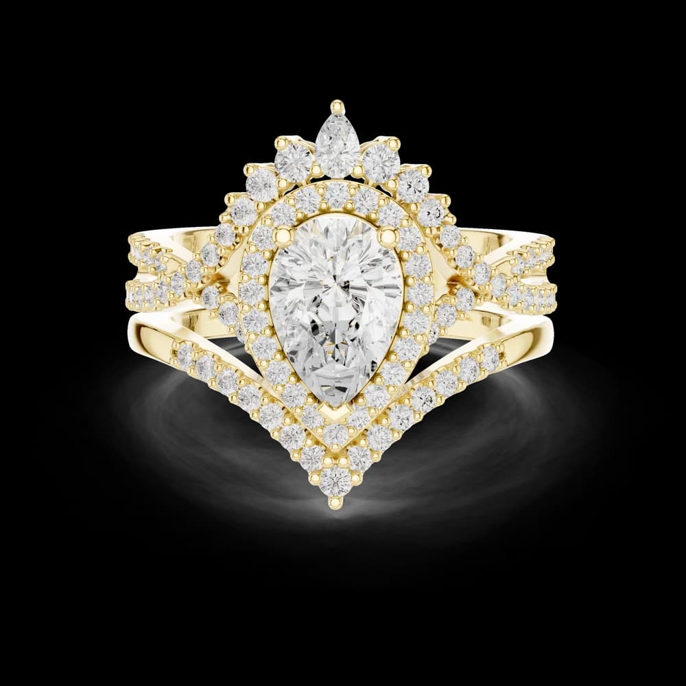 Delicate Edge Lab Grown Pear Diamond Ring - Image 3 Delicate Edge Lab Grown Pear Diamond Ring, view 3 of 6