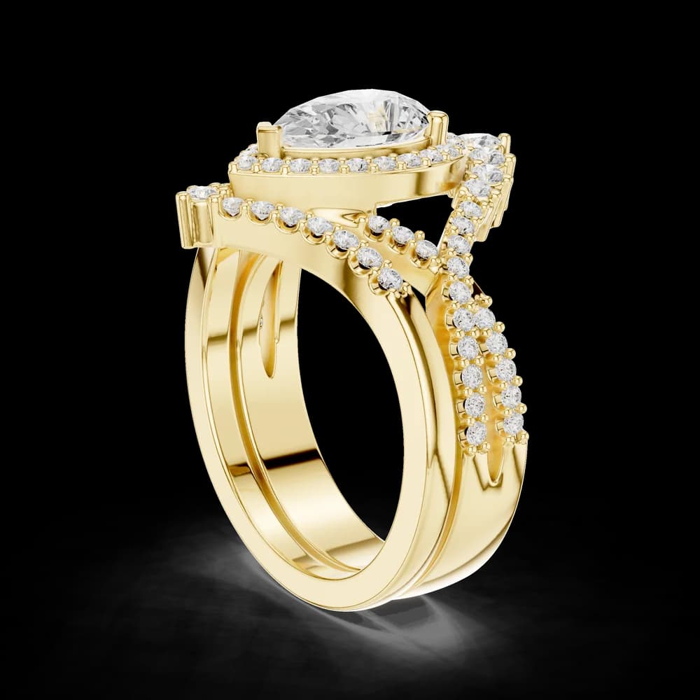 Delicate Edge Lab Grown Pear Diamond Ring - Image 4 Delicate Edge Lab Grown Pear Diamond Ring, view 4 of 6