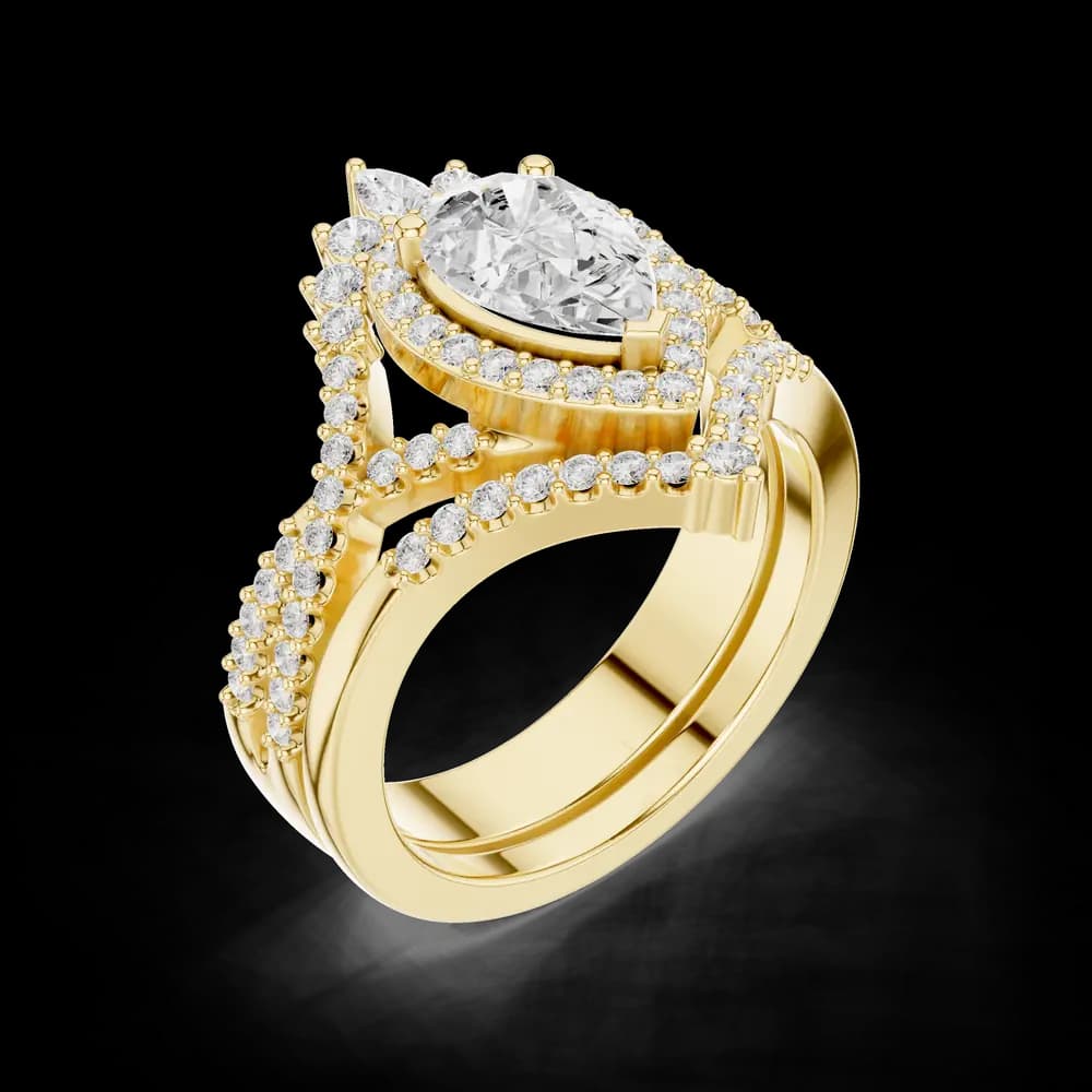 Delicate Edge Lab Grown Pear Diamond Ring - Image 5 Delicate Edge Lab Grown Pear Diamond Ring, view 5 of 6