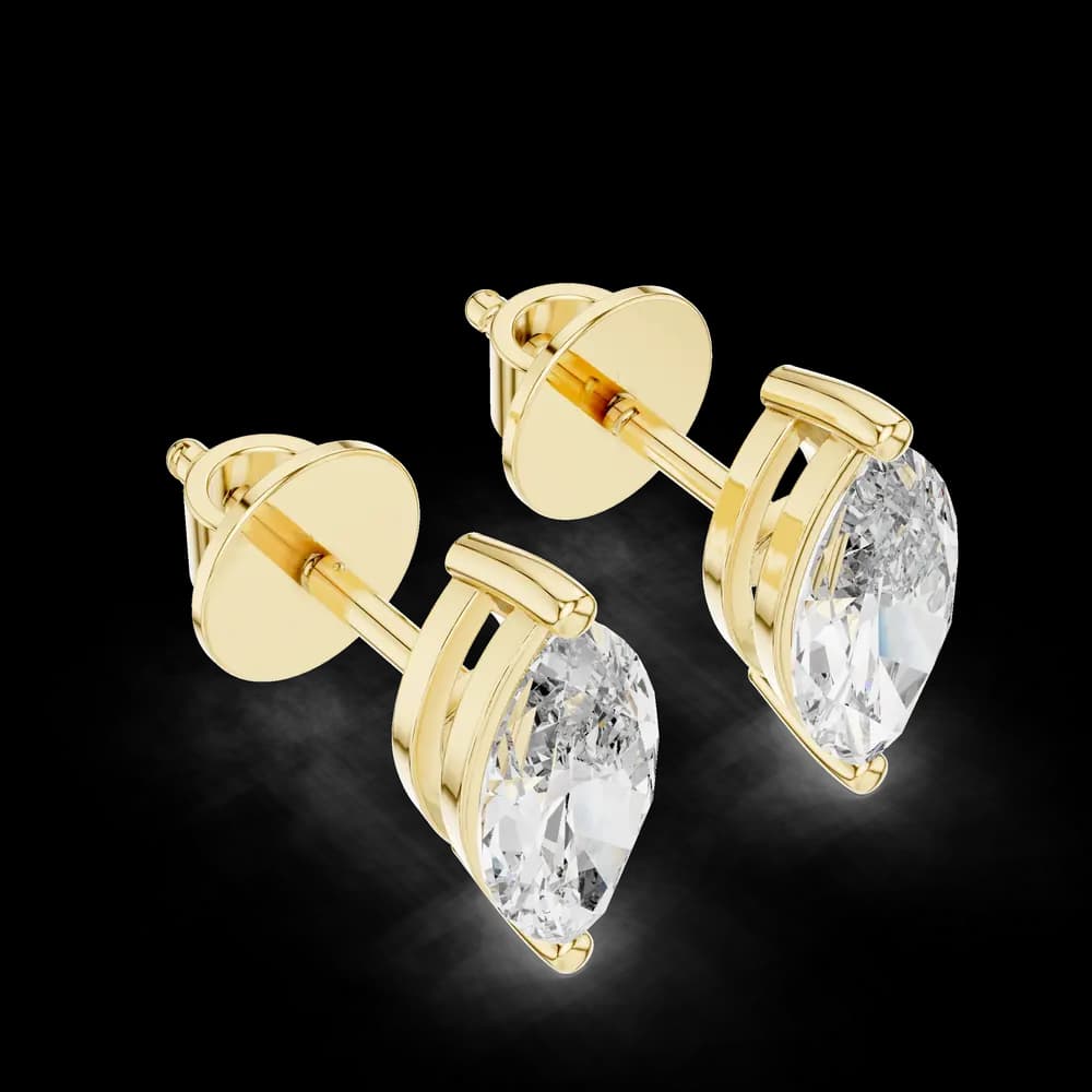 Delicate Oval Lab Grown Diamond Earrings - Image 2 Delicate Oval Lab Grown Diamond Earrings, view 2 of 3