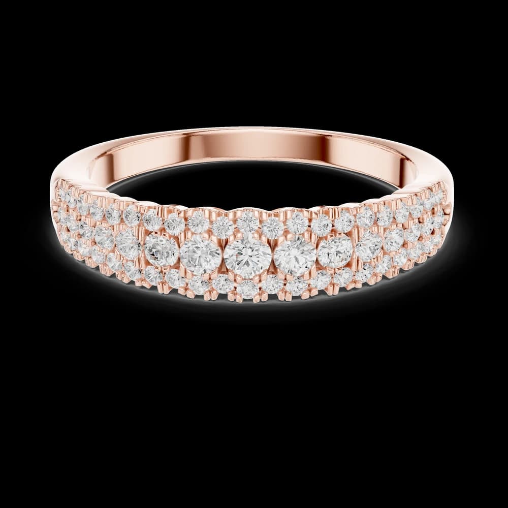 Three-Row Graduated Diamond Center5 Stone Ring - Image 1 Three-Row Graduated Diamond Center5 Stone Ring, view 1 of 6