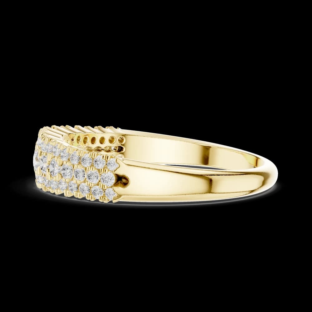 Three-Row Graduated Diamond Center5 Stone Ring - Image 6 Three-Row Graduated Diamond Center5 Stone Ring, view 6 of 6