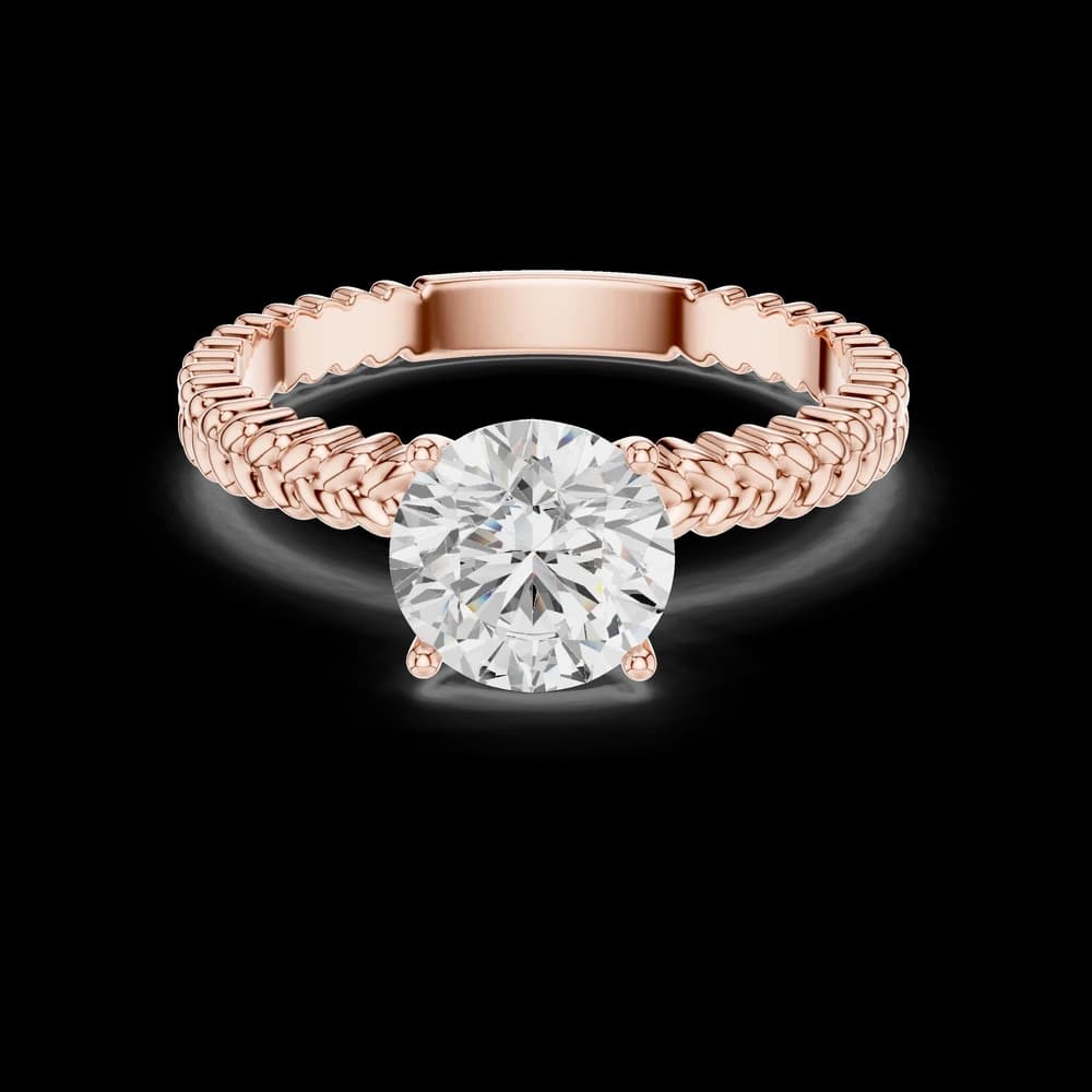 Round Braided Solitaire Lab Grown Diamond Ring - Image 1 Round Braided Solitaire Lab Grown Diamond Ring, view 1 of 6
