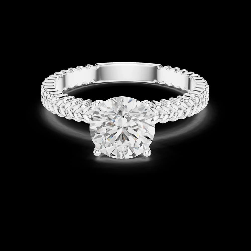 Round Braided Solitaire Lab Grown Diamond Ring - Image 2 Round Braided Solitaire Lab Grown Diamond Ring, view 2 of 6