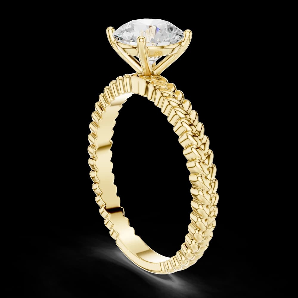 Round Braided Solitaire Lab Grown Diamond Ring - Image 4 Round Braided Solitaire Lab Grown Diamond Ring, view 4 of 6