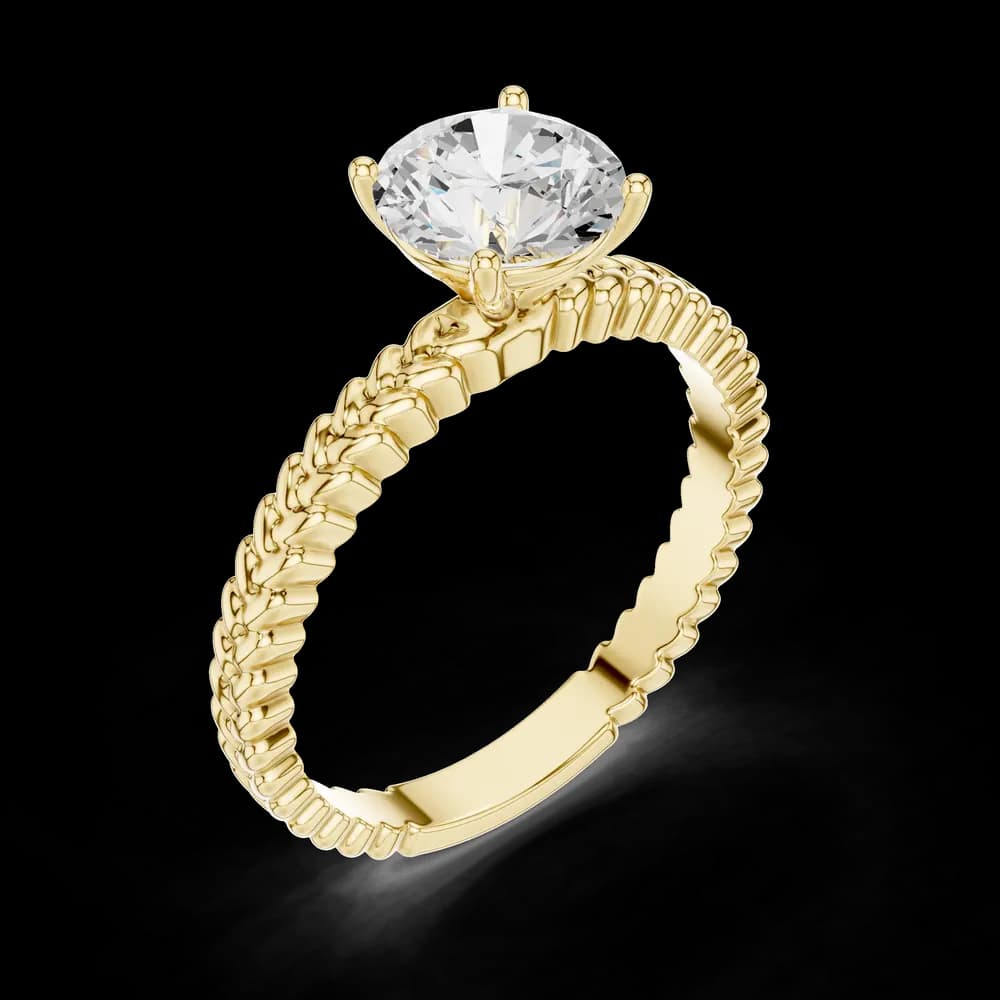 Round Braided Solitaire Lab Grown Diamond Ring - Image 5 Round Braided Solitaire Lab Grown Diamond Ring, view 5 of 6