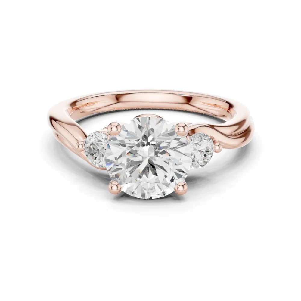 Round Three-Stone Lab Grown Diamond Ring - Image 1 Round Three-Stone Lab Grown Diamond Ring, view 1 of 9