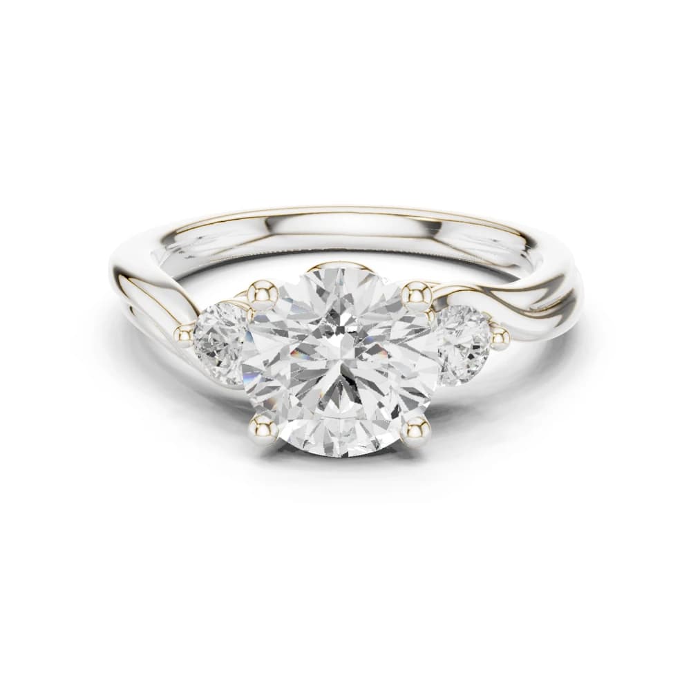 Round Three-Stone Lab Grown Diamond Ring - Image 2 Round Three-Stone Lab Grown Diamond Ring, view 2 of 9