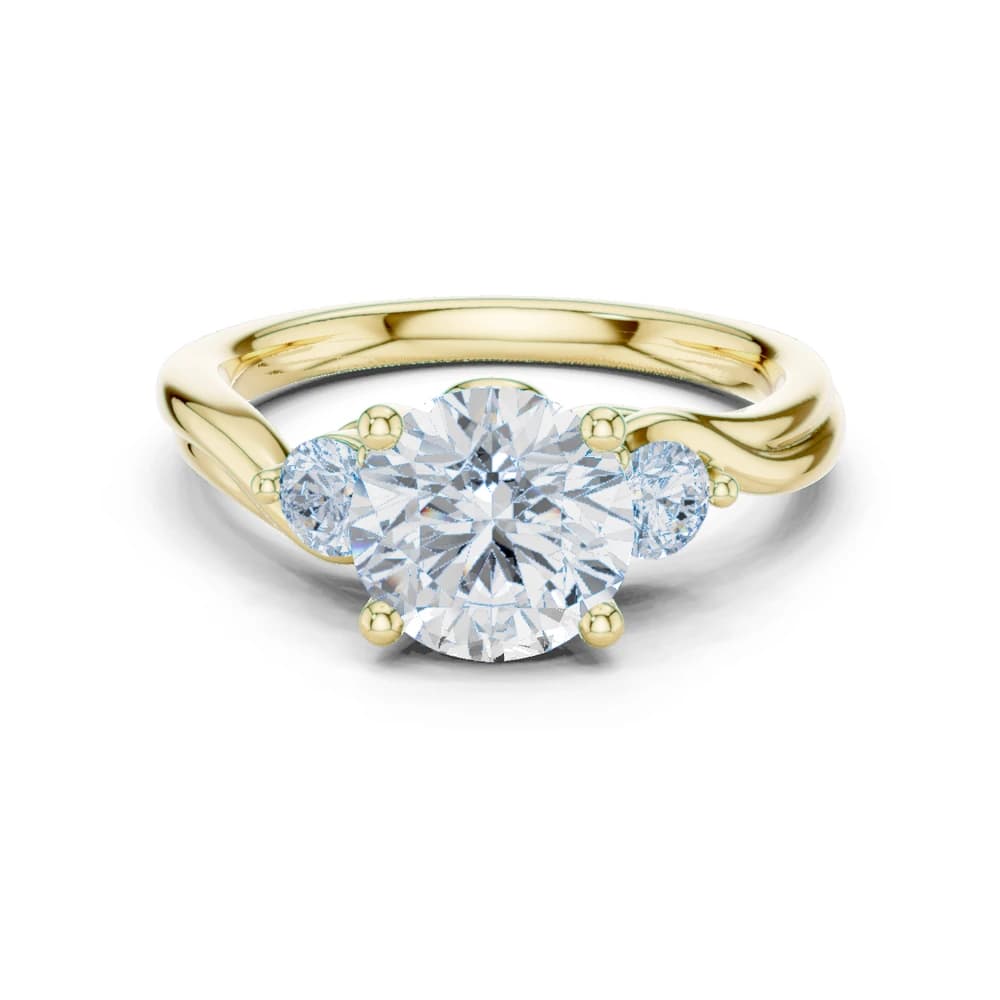 Round Three-Stone Lab Grown Diamond Ring - Image 3 Round Three-Stone Lab Grown Diamond Ring, view 3 of 9