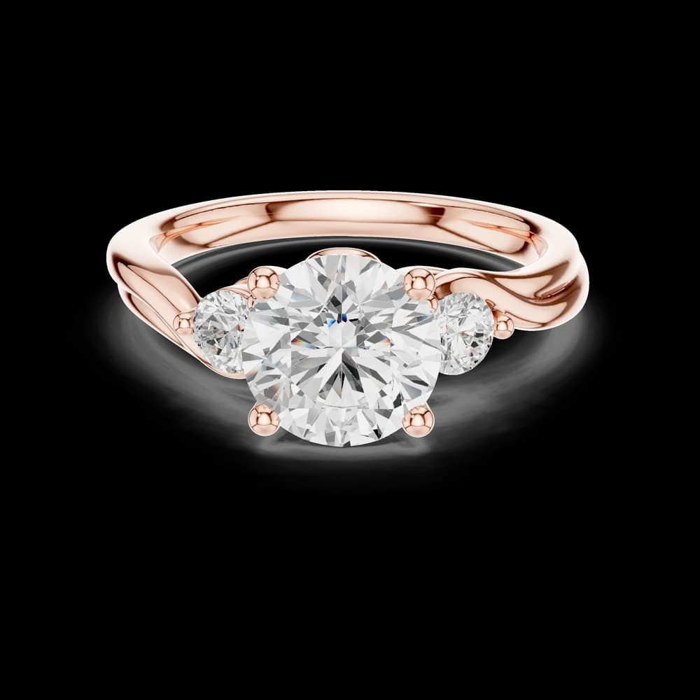 Round Three-Stone Lab Grown Diamond Ring - Image 4 Round Three-Stone Lab Grown Diamond Ring, view 4 of 9
