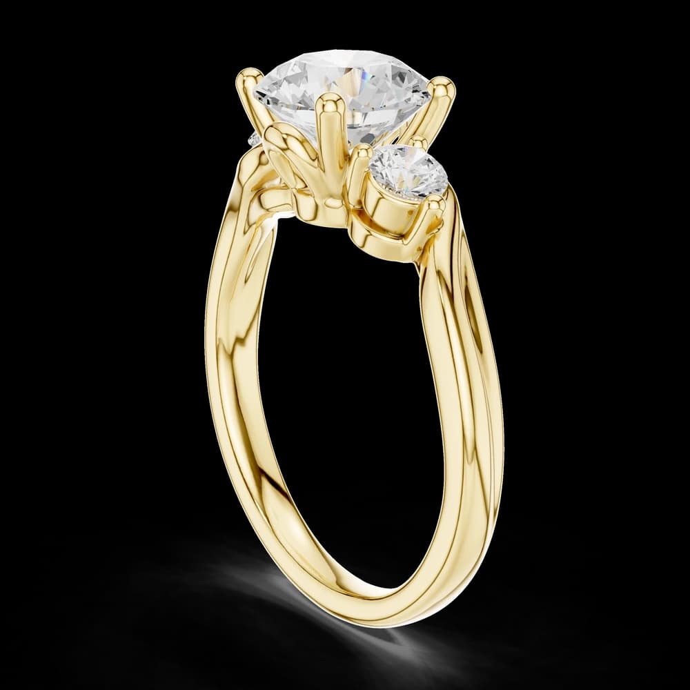 Round Three-Stone Lab Grown Diamond Ring - Image 7 Round Three-Stone Lab Grown Diamond Ring, view 7 of 9