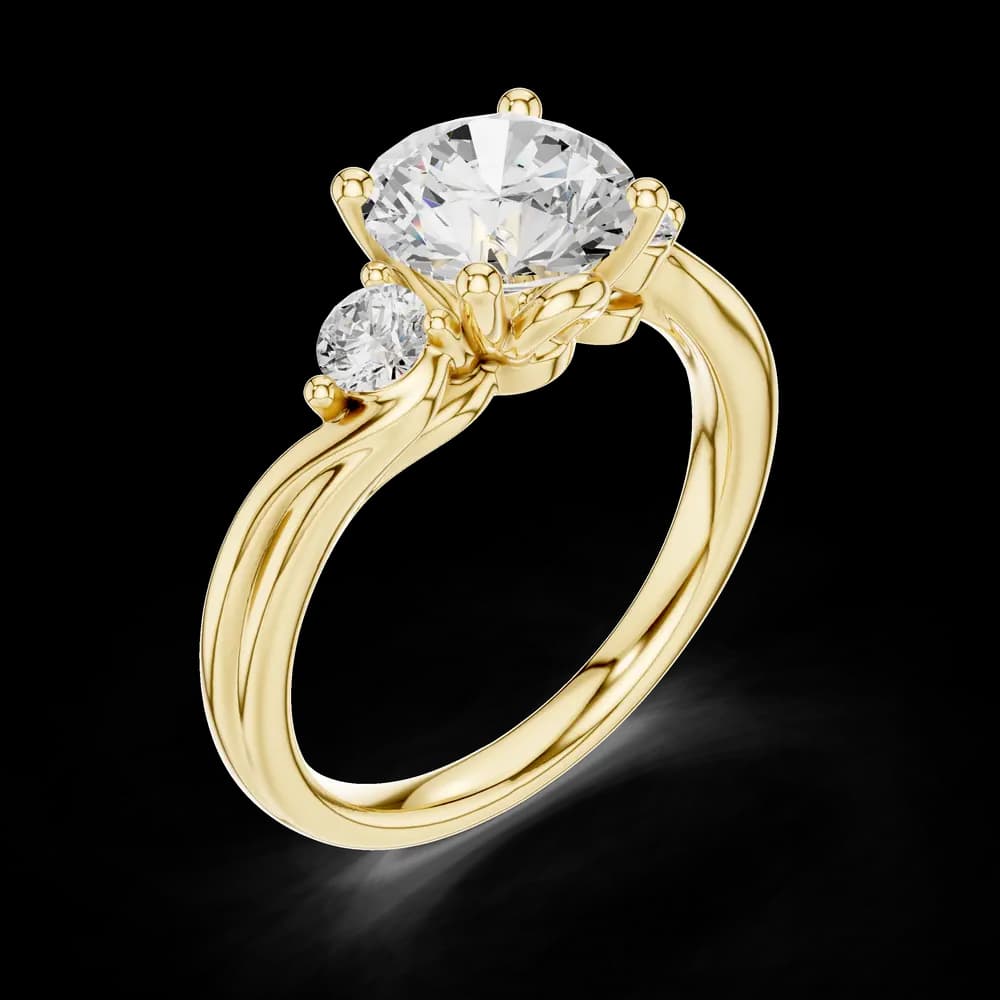 Round Three-Stone Lab Grown Diamond Ring - Image 8 Round Three-Stone Lab Grown Diamond Ring, view 8 of 9