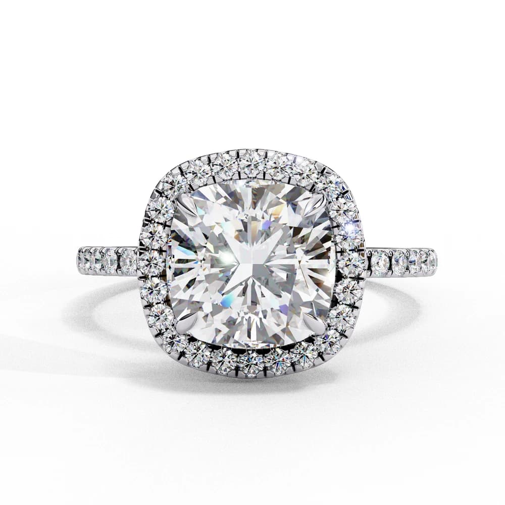 Designer Cushion Halo Lab Grown Diamond Ring - Image 1 Designer Cushion Halo Lab Grown Diamond Ring, view 1 of 12