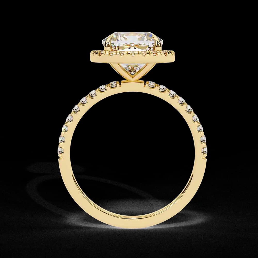 Designer Cushion Halo Lab Grown Diamond Ring - Image 8 Designer Cushion Halo Lab Grown Diamond Ring, view 8 of 12