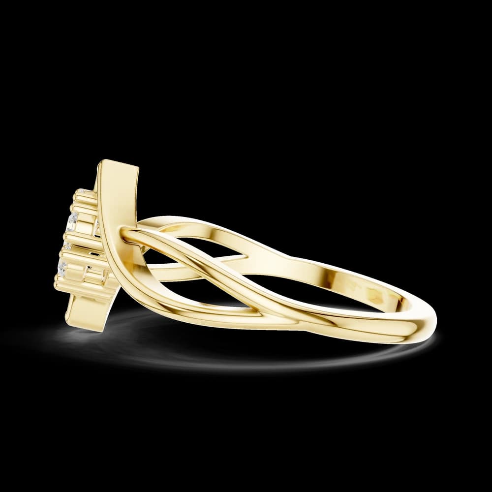 Twisted Bypass Floral Cluster Lab Grown Diamond Ring - Image 6 Twisted Bypass Floral Cluster Lab Grown Diamond Ring, view 6 of 6