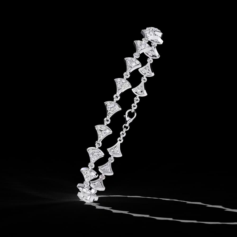 The Fan Motif Pavé Link Lab Grown Diamond Bracelet - Image 3 The Fan Motif Pavé Link Lab Grown Diamond Bracelet, view 3 of 3