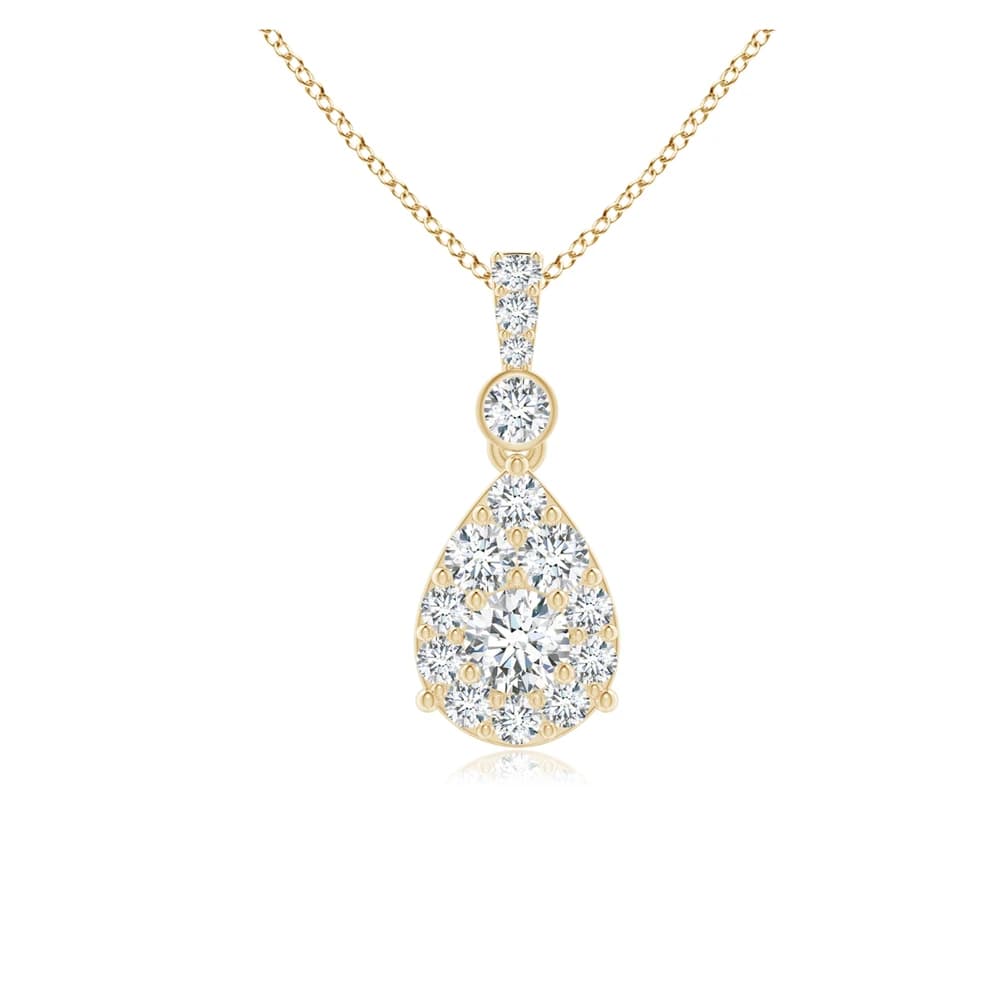 Lab Grown Diamond Cluster Pear-Shaped Pendant - Image 3 Lab Grown Diamond Cluster Pear-Shaped Pendant, view 3 of 4