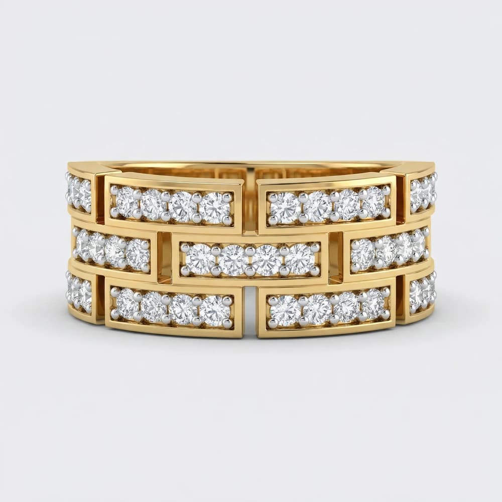 Triple Row Baguette Pav������ Lab Grown Diamond Band - Image 1 Triple Row Baguette Pav������ Lab Grown Diamond Band, view 1 of 3