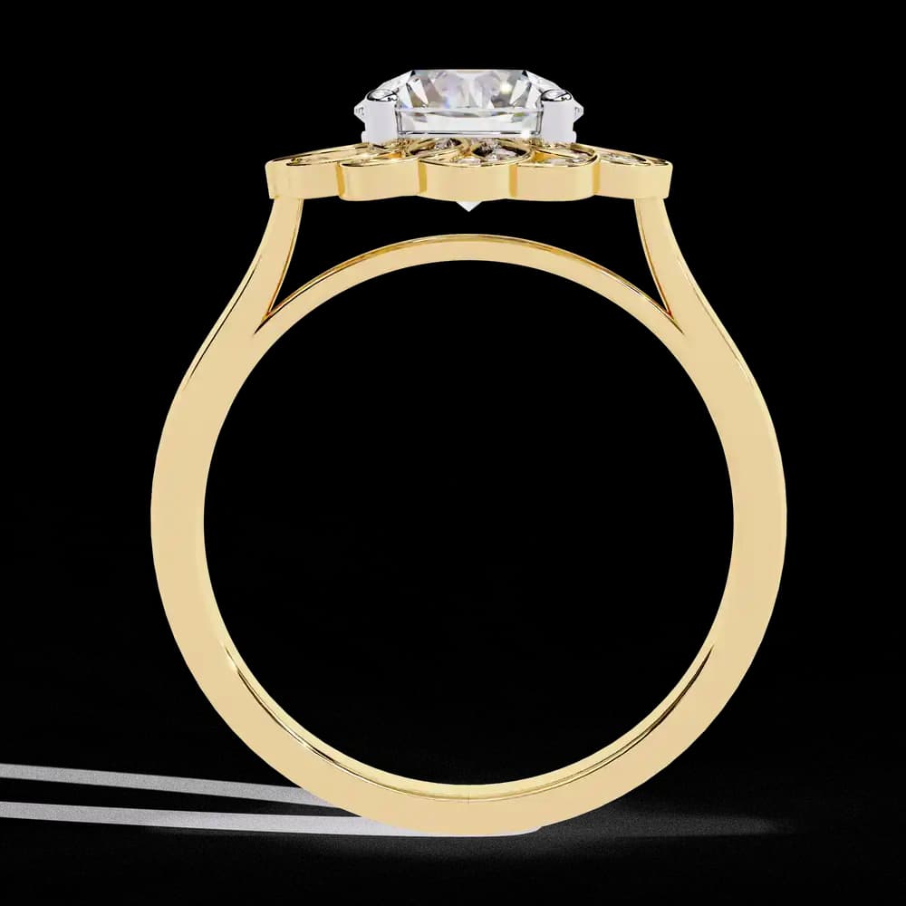 Sparkling Lab Grown Diamond Floral Halo Ring - Image 5 Sparkling Lab Grown Diamond Floral Halo Ring, view 5 of 6
