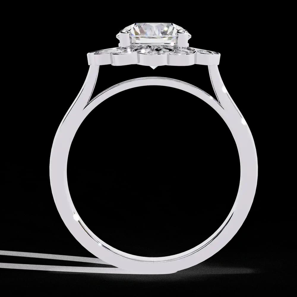 Sparkling Lab Grown Diamond Floral Halo Ring - Image 6 Sparkling Lab Grown Diamond Floral Halo Ring, view 6 of 6