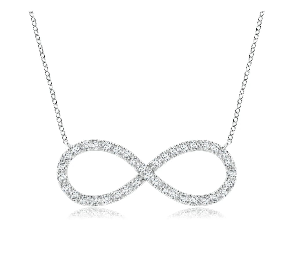 Lab Grown Diamond Infinity Pendant with Chain - Image 1 Lab Grown Diamond Infinity Pendant with Chain, view 1 of 4
