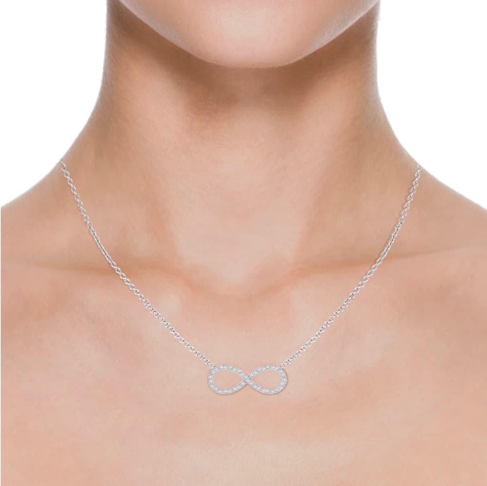 Lab Grown Diamond Infinity Pendant with Chain - Image 2 Lab Grown Diamond Infinity Pendant with Chain, view 2 of 4