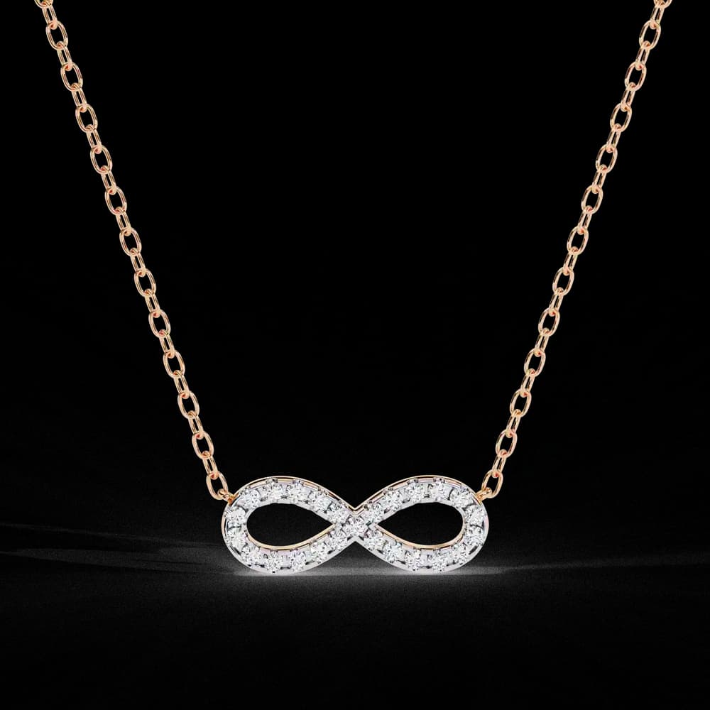 Lab Grown Diamond Infinity Pendant Necklace - Image 1 Lab Grown Diamond Infinity Pendant Necklace, view 1 of 22