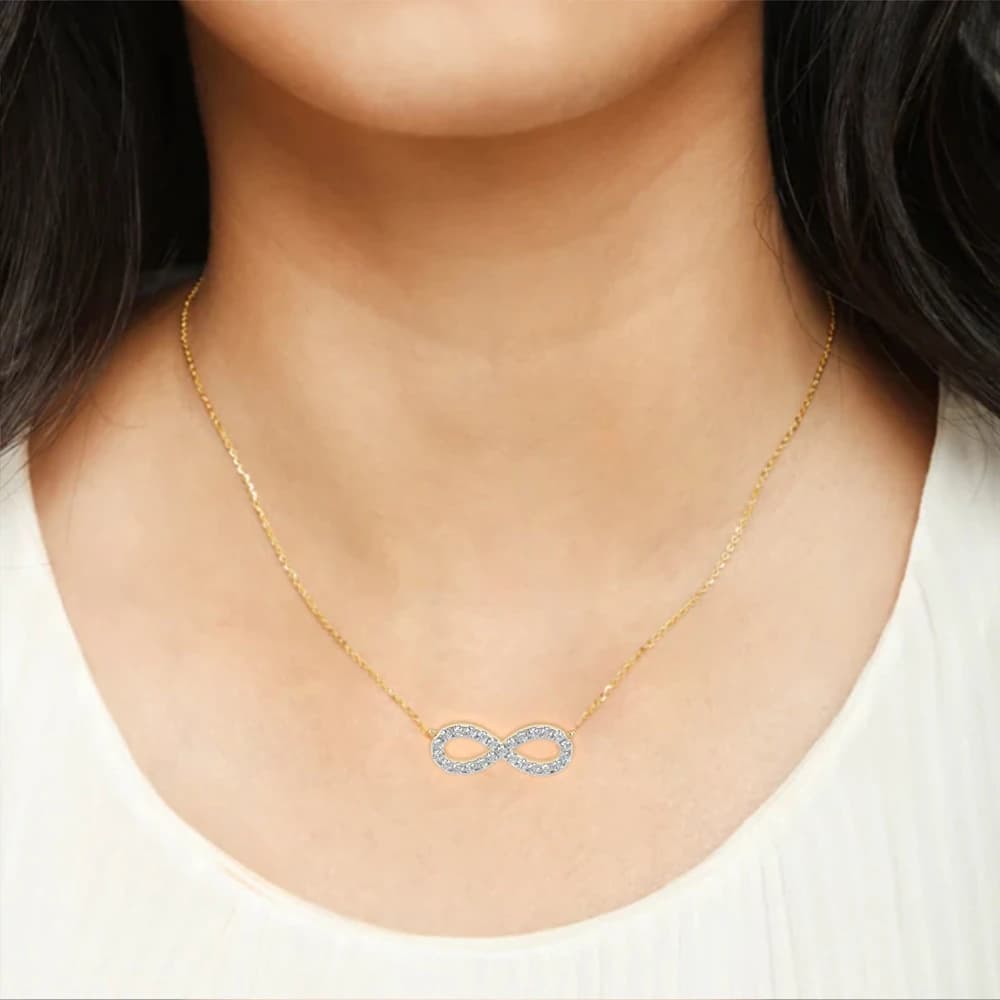 Lab Grown Diamond Infinity Pendant Necklace - Image 11 Lab Grown Diamond Infinity Pendant Necklace, view 11 of 22