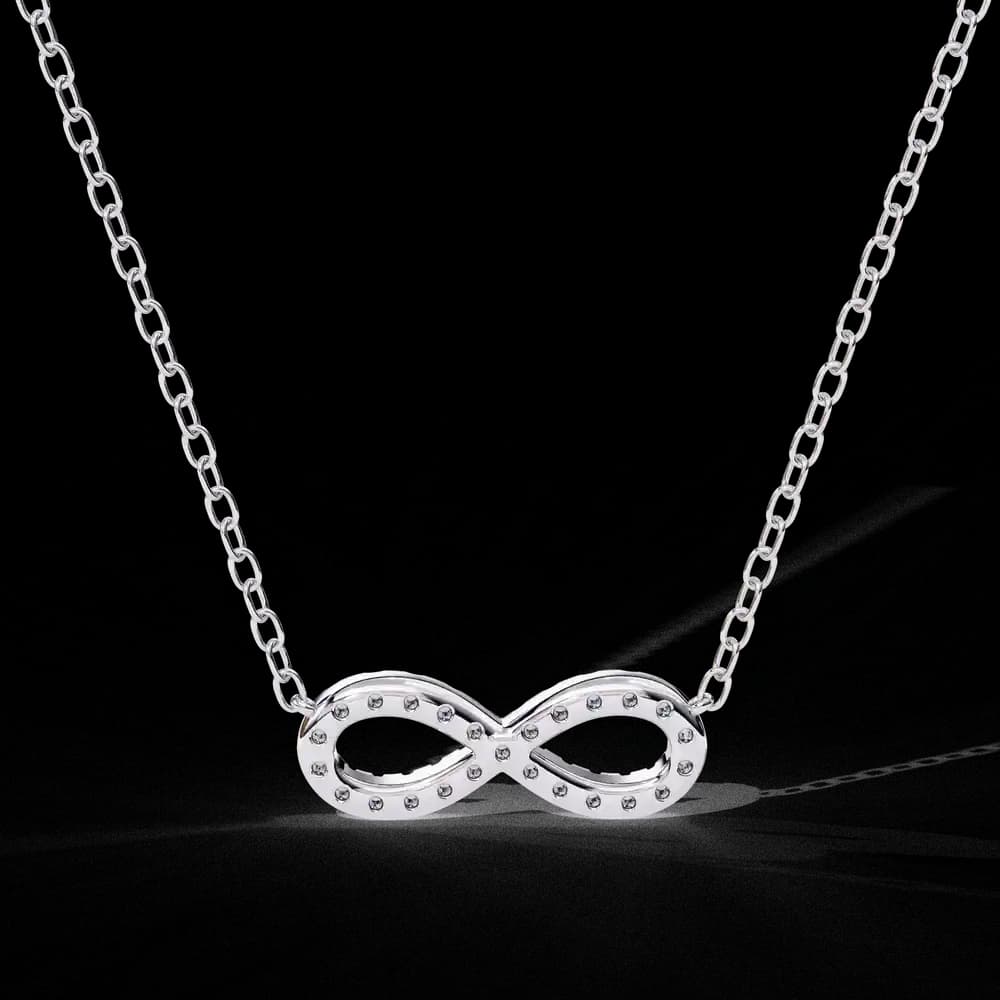Lab Grown Diamond Infinity Pendant Necklace - Image 3 Lab Grown Diamond Infinity Pendant Necklace, view 3 of 22