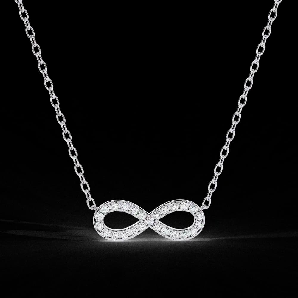 Lab Grown Diamond Infinity Pendant Necklace - Image 5 Lab Grown Diamond Infinity Pendant Necklace, view 5 of 22