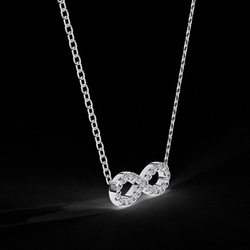 Lab Grown Diamond Infinity Pendant Necklace - Image 6 Lab Grown Diamond Infinity Pendant Necklace, view 6 of 22